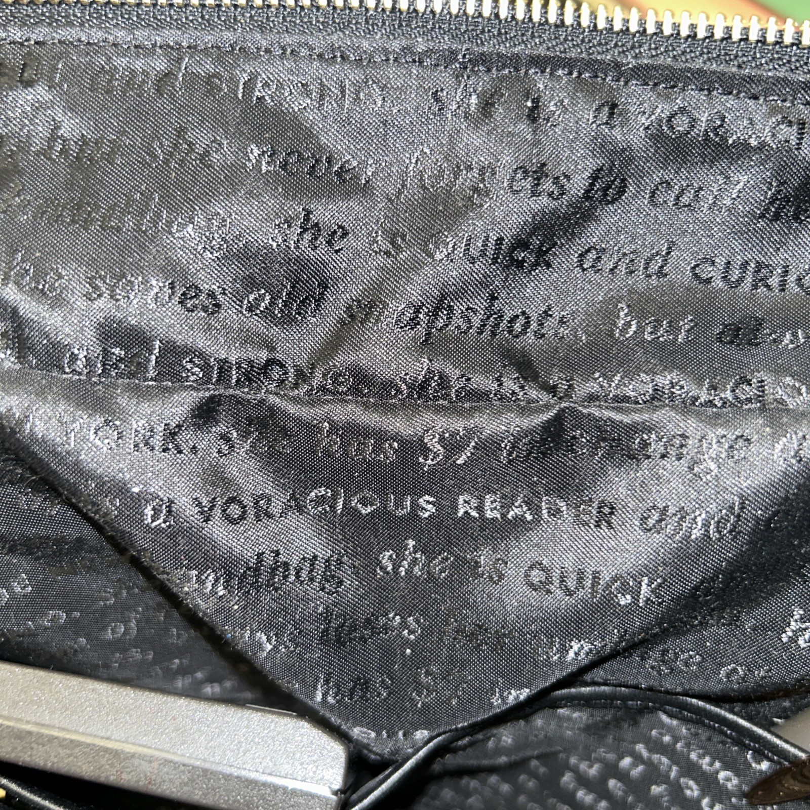 Kate Spade Night Sky Handbag LG NWT Vintage Black Silver Sequins Striped Bowtie