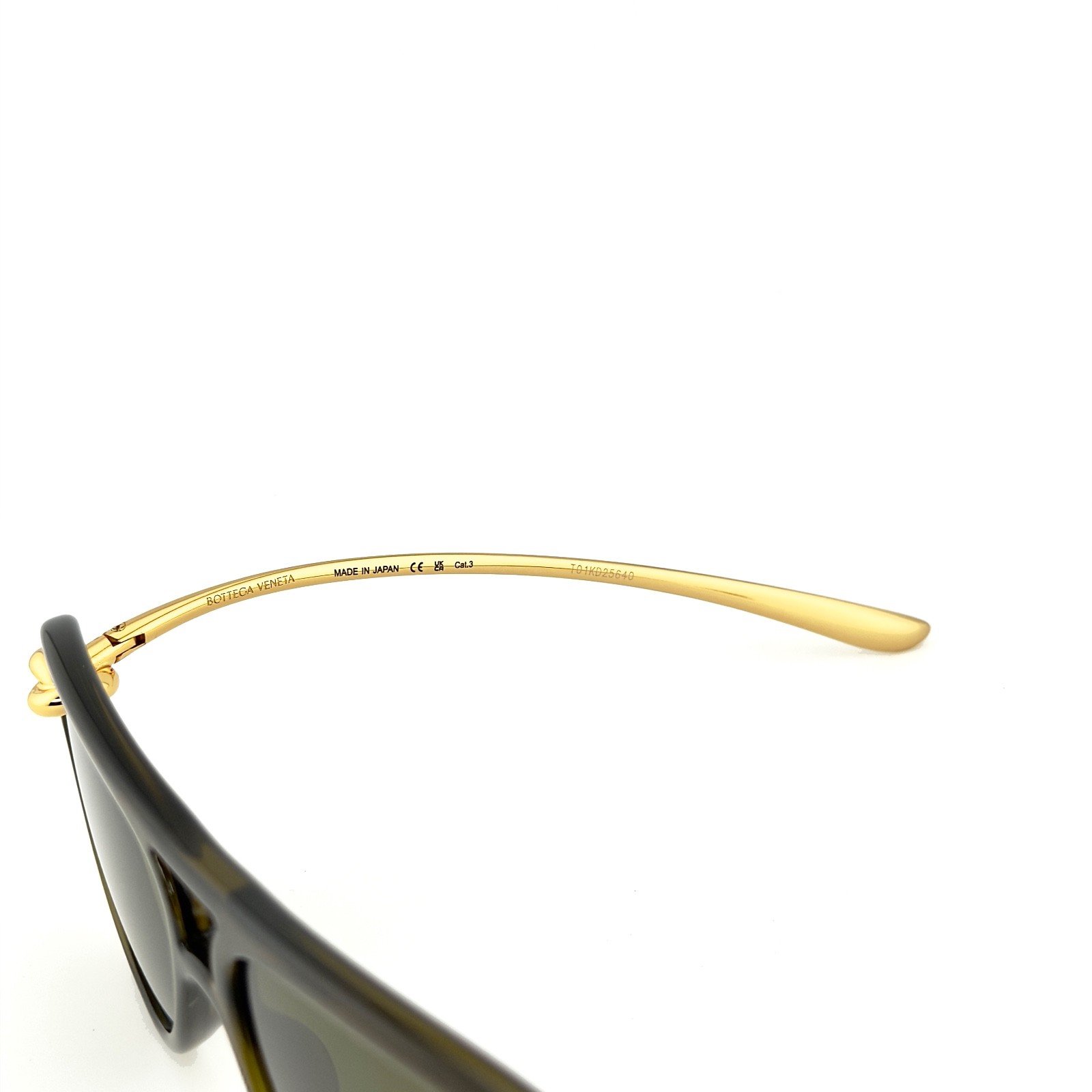 BOTTEGA VENETA 1418 KNOT Pilot BV1418S Gold Green Unisex Metal Sunglass 003