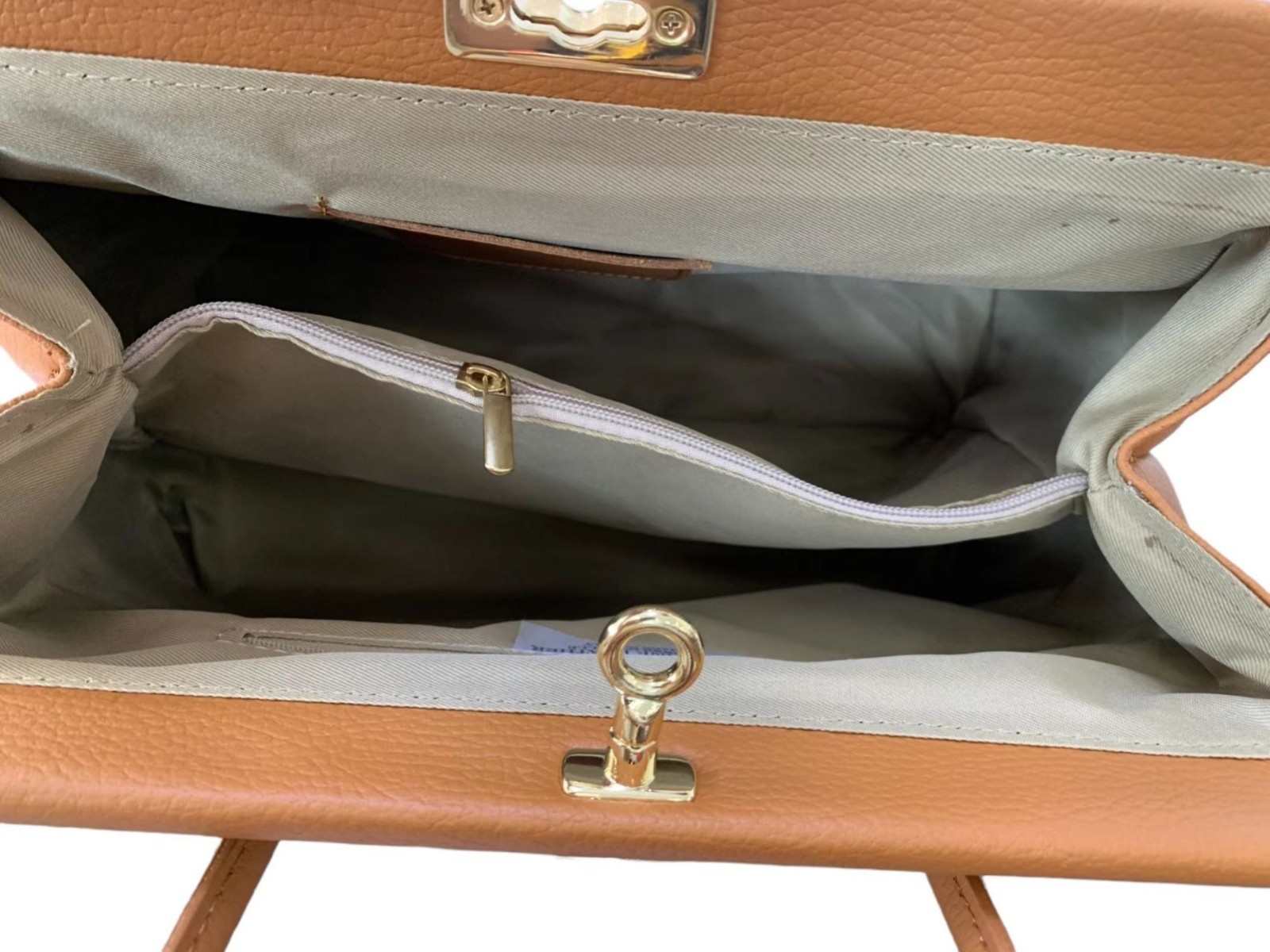 Italian Genuine Pebble Leather Handbag Satchel – Made In Italy – Mint Green
