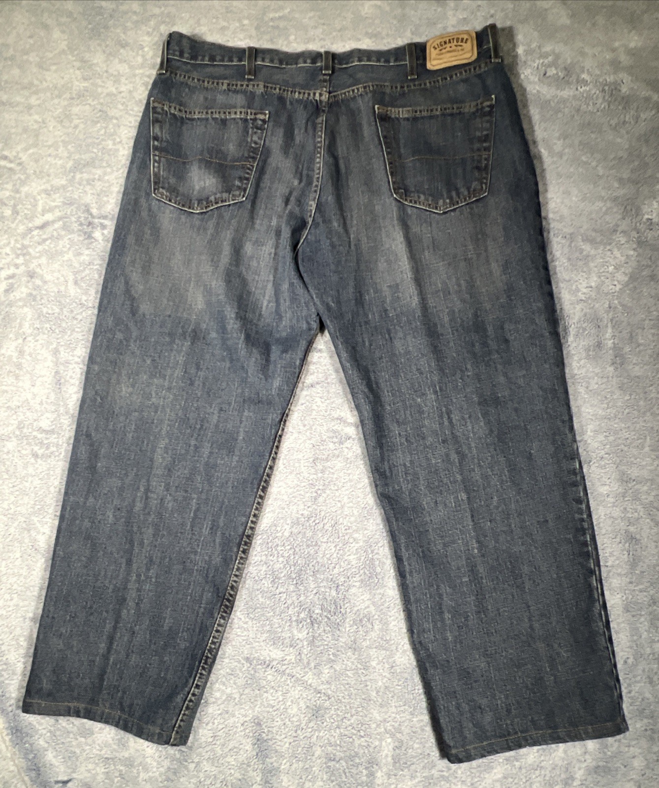 Signature Levi Strauss Jeans Mens 44×30 Relaxed Straight Leg Blue 100% Cotton