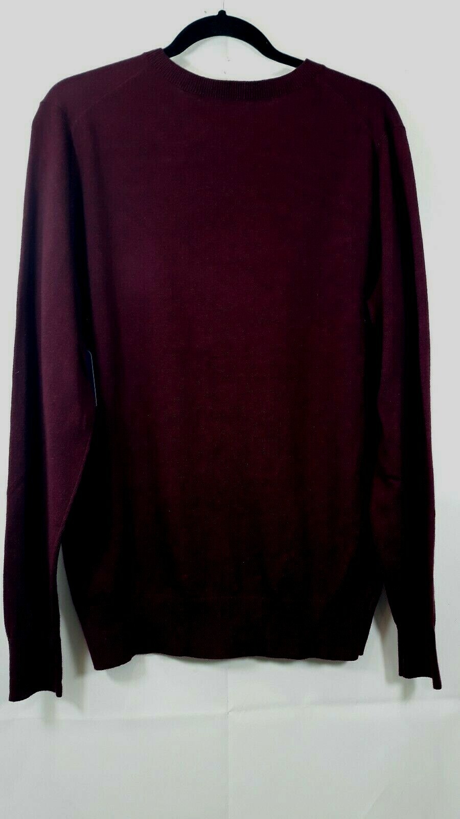 George Men’s Burgundy V- Neck Long Sleeve Pullover Sweater Top Sizes Varies