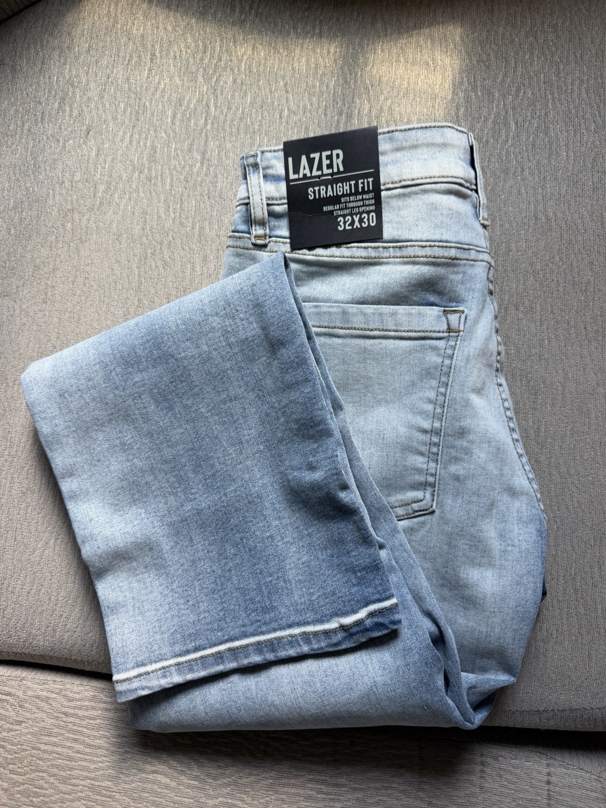 Lazer Mens Straight Fit Jeans Size 32×30 Xander Blue Regular Thigh ML83762 NWT⁠