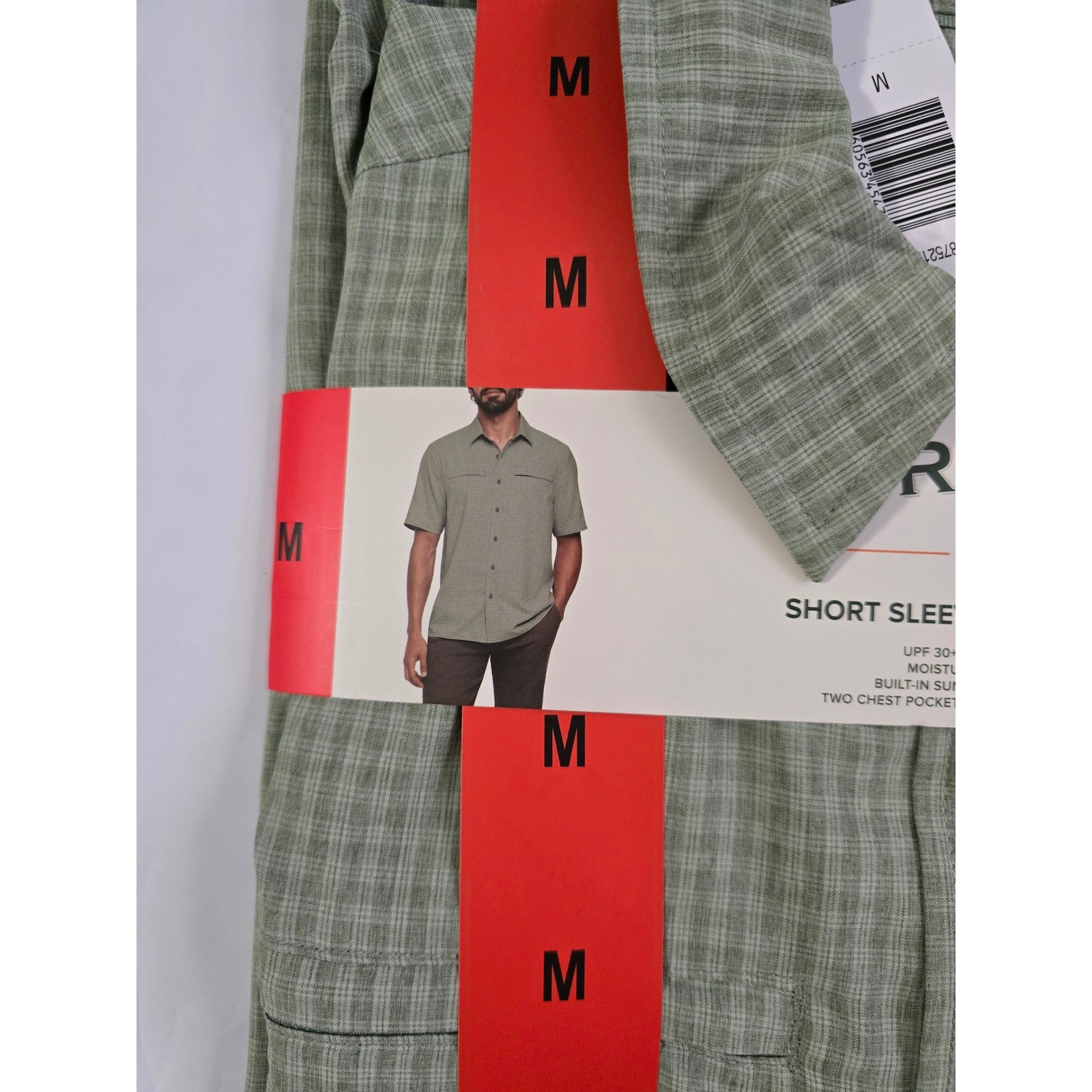 Orvis Mens Short Sleeve Tech Shirt Green Plaid UPF 30+ Quick Dry Medium NWT