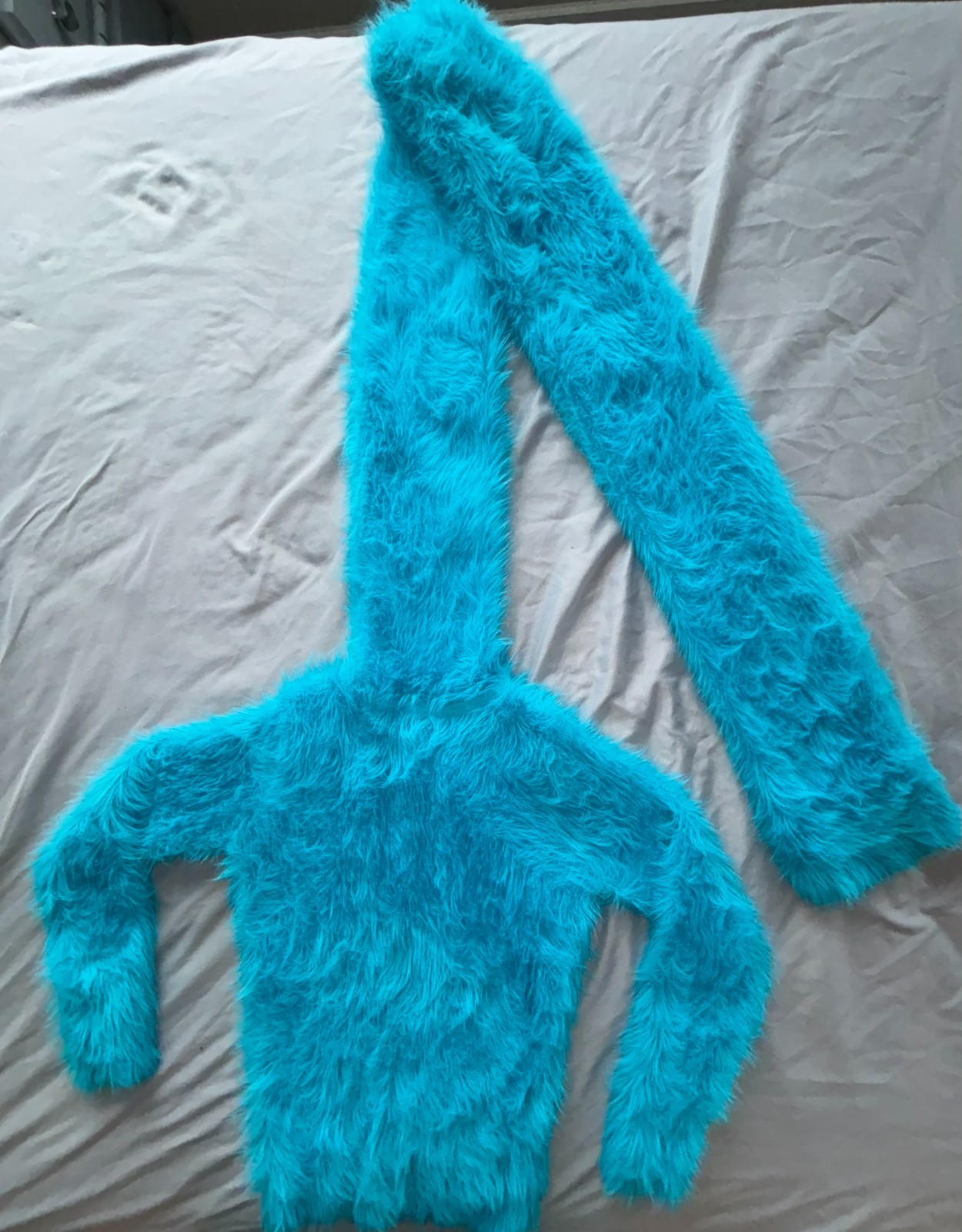 Fuzzy Fluffy Furry Aqua Blue SweaterKitten 200cm Turtleneck Sweater