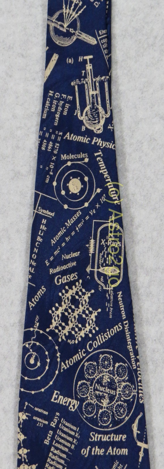 NUCLEAR PHYSICS ATOMIC RADIOACTIVE URANIUM Museum Artifacts Silk Necktie NEW!