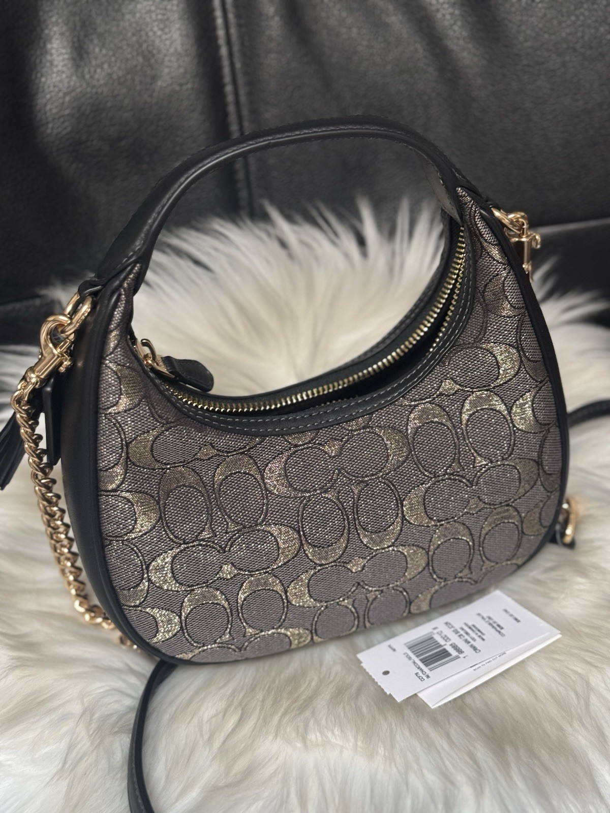 NWT Coach CCF76 Carmen Mini Crossbody Bag In Signature Jacquard Leather $298