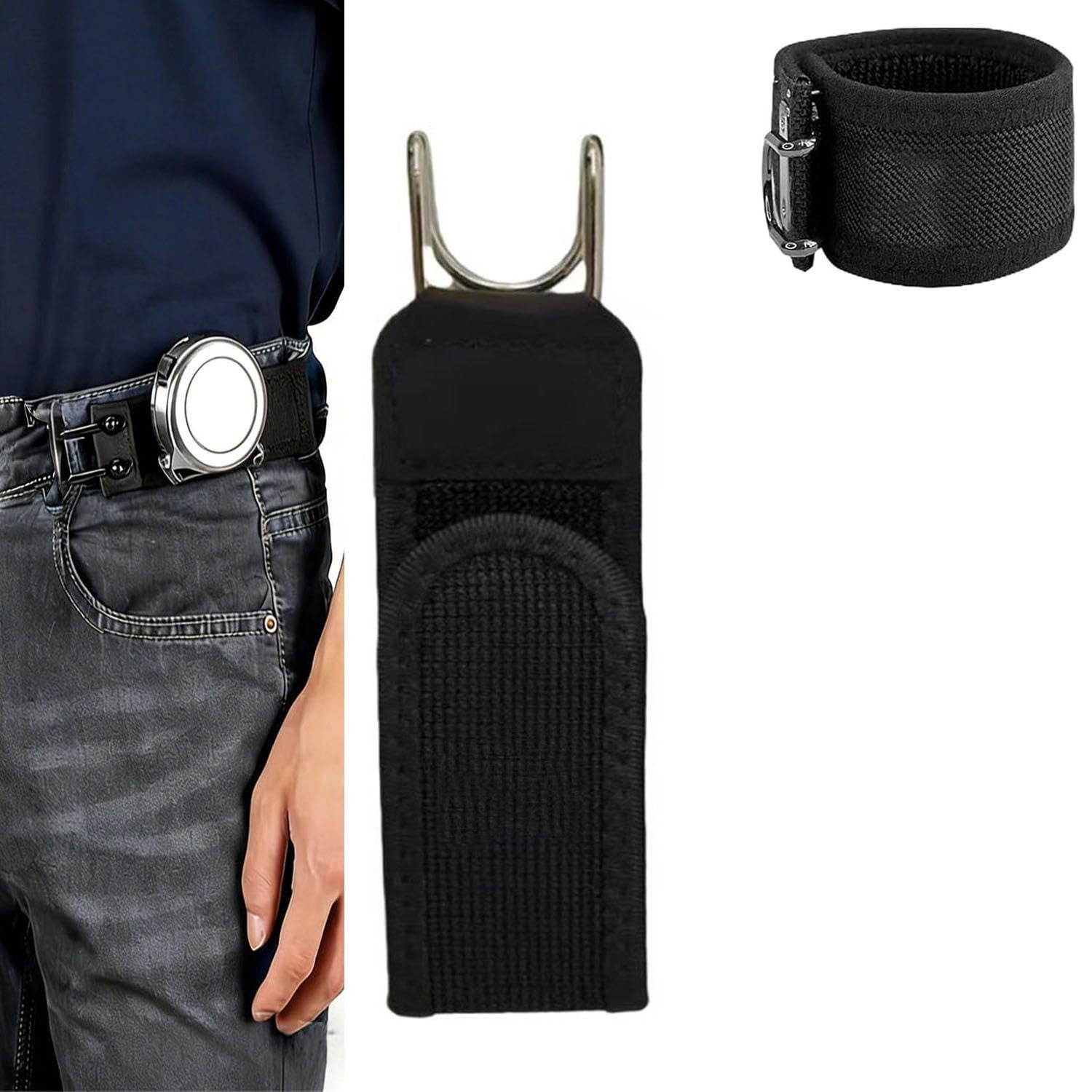 Portable elastic belt adjustable buckle available for men and women