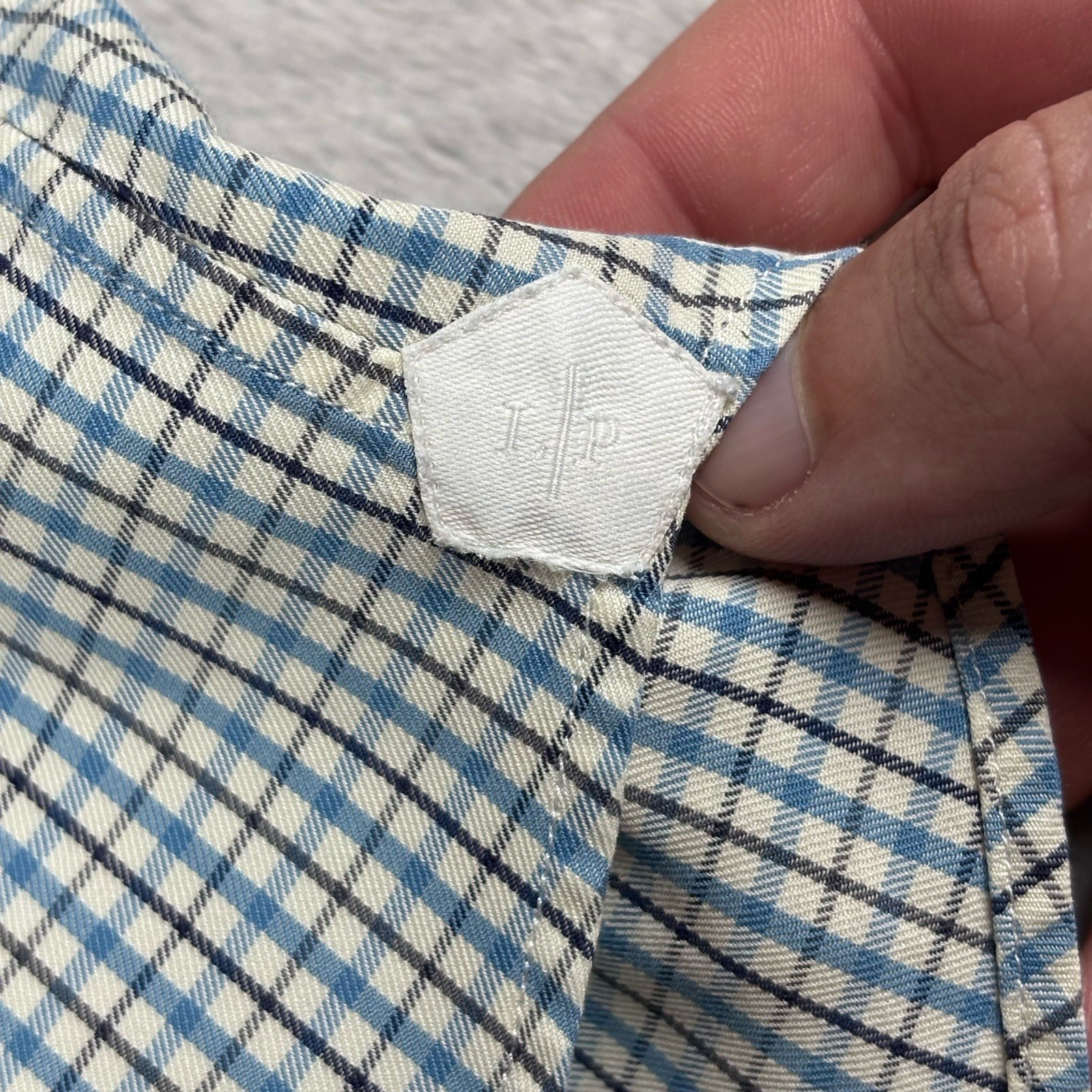 Loro Piana Long Sleeve Button Down Shirt Men’s Size XL Plaid Blue Made In Italy