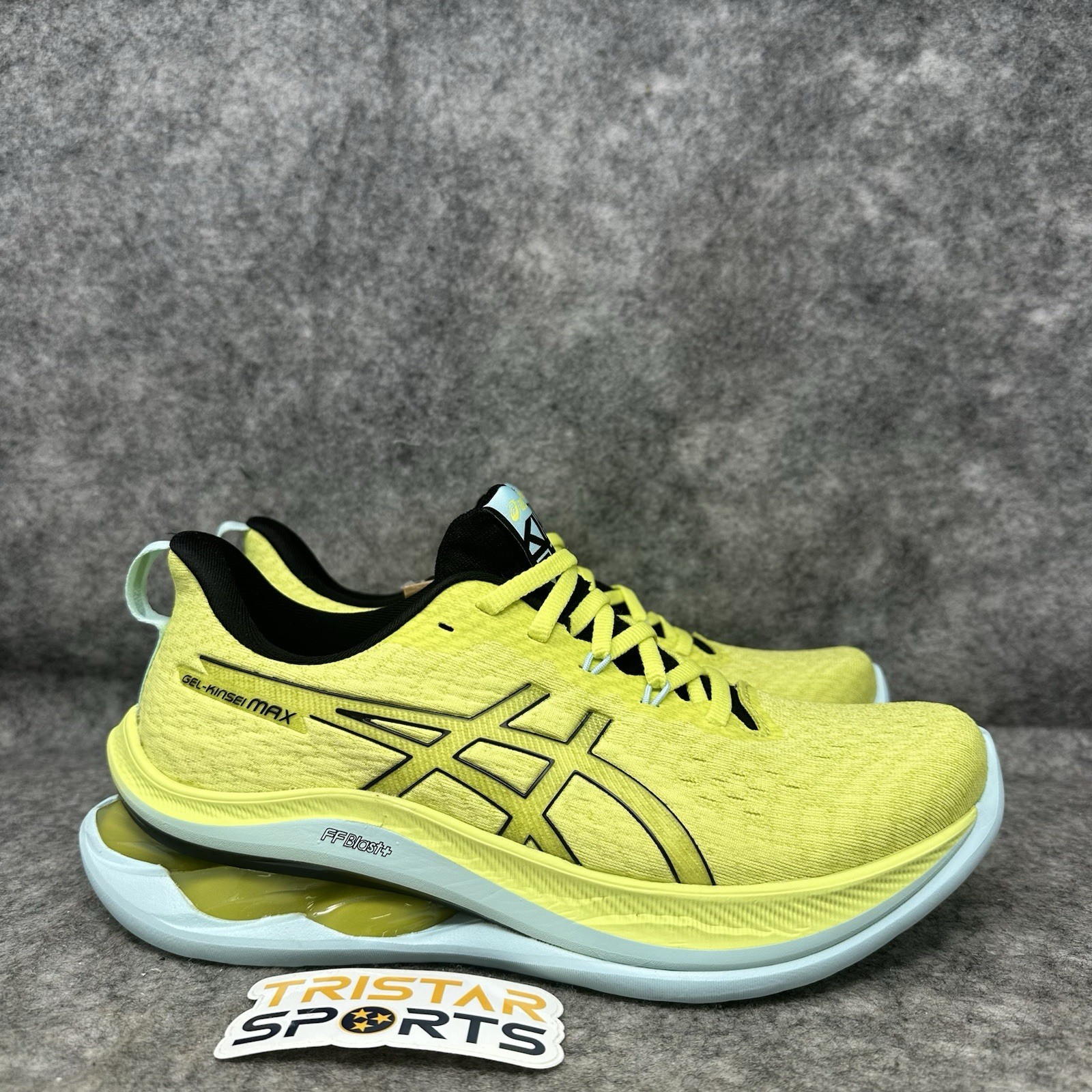Asics Gel Kinsei Max Running Shoes Mens Size 7.5 Glow Yellow Black 1011B696.750