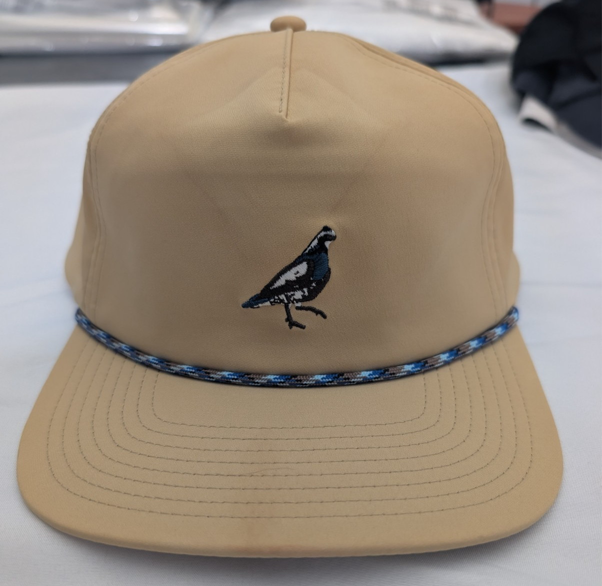 Poncho Outdoors Cap – Tan Bird Graphic Snapback Hat – Pre-Owned