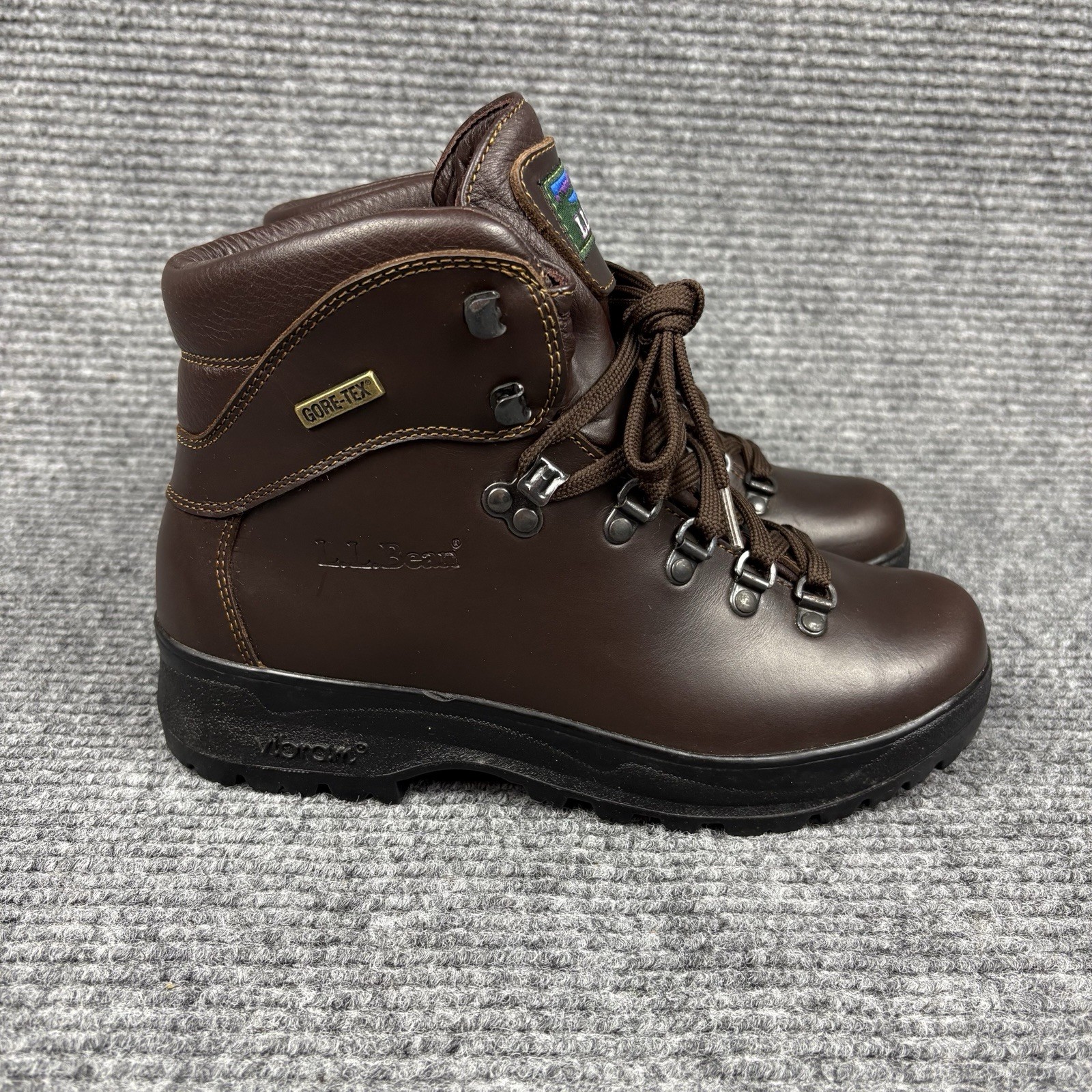 L.L. Bean Cresta Hiking Boots Size 39 M 6 L 7.5 Brown Leather Vibram GTX Vintage