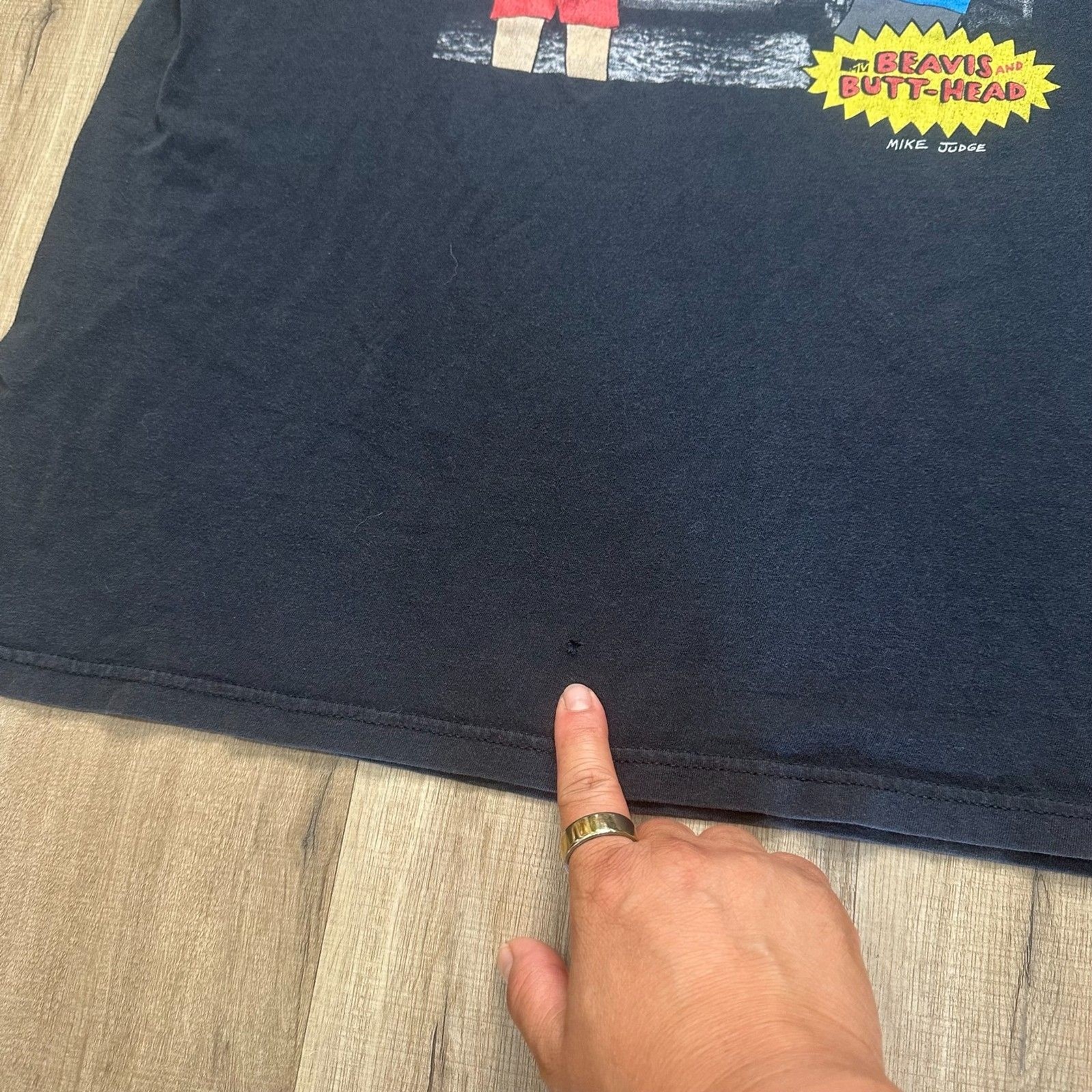 VTG Beavis and Butt-Head Mens XXL MTV Black T-Shirt London Big Ben Faded