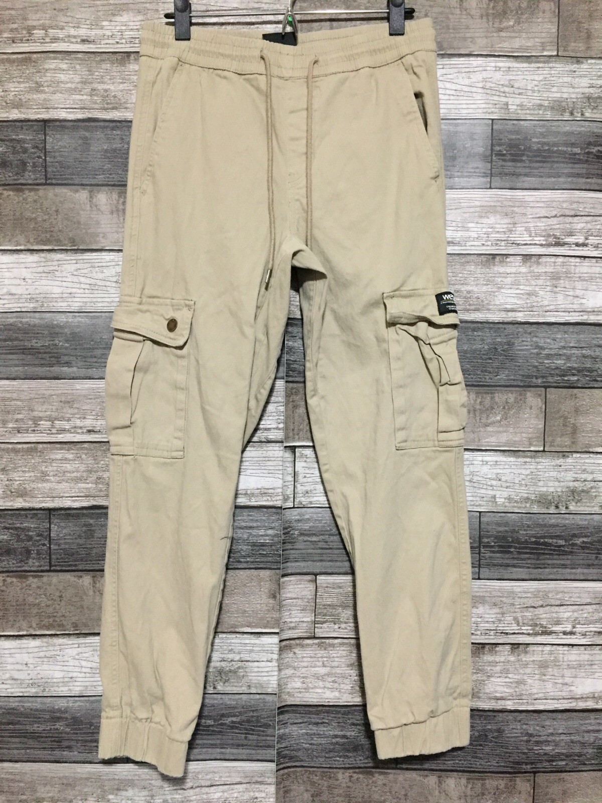 Wesc Slim Utility Cargo Jogger Pants Drawstring Men’s M Tan (Inseam 26.5) READ