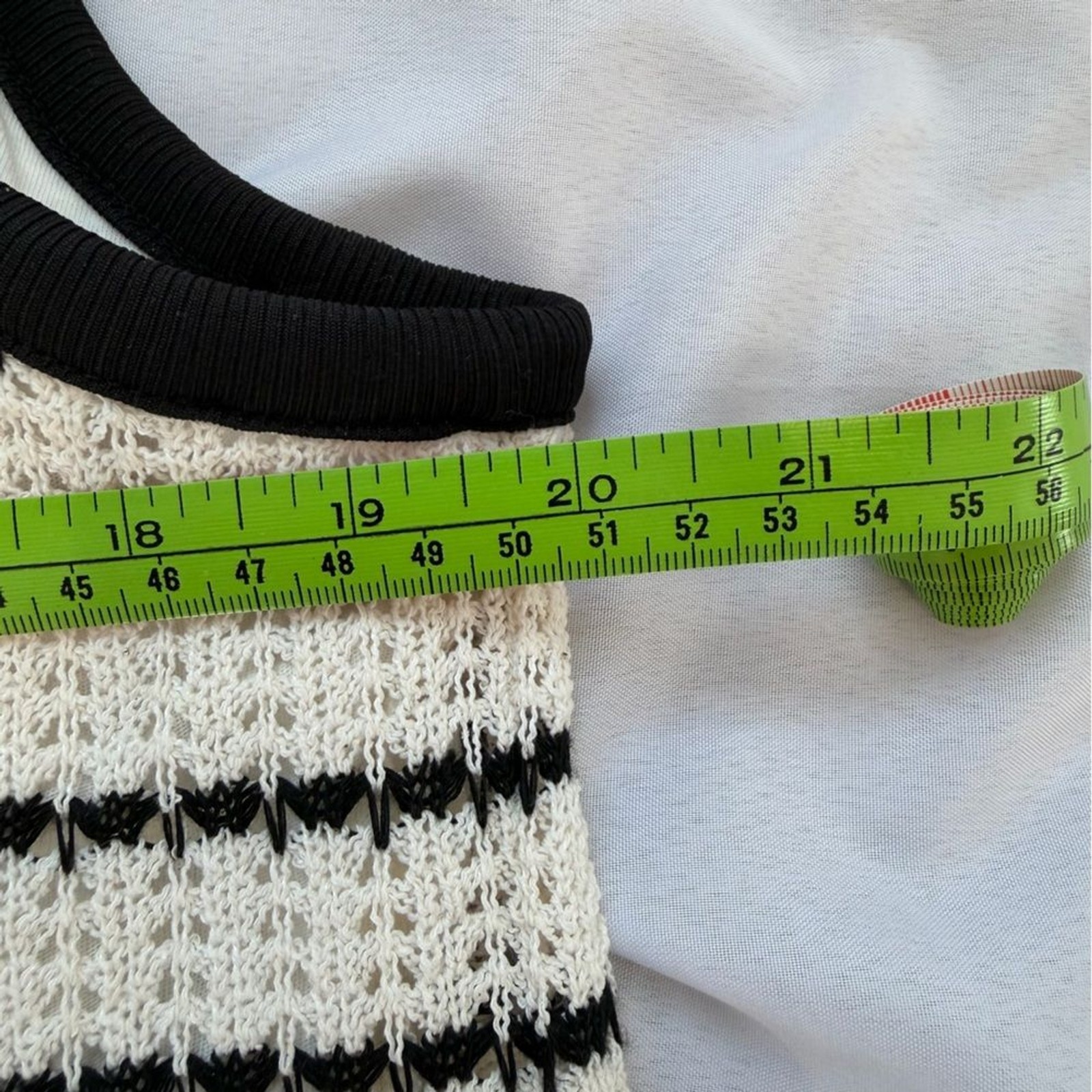 J Crew Textured Stripe Shift Dress Cream Black Knit Large