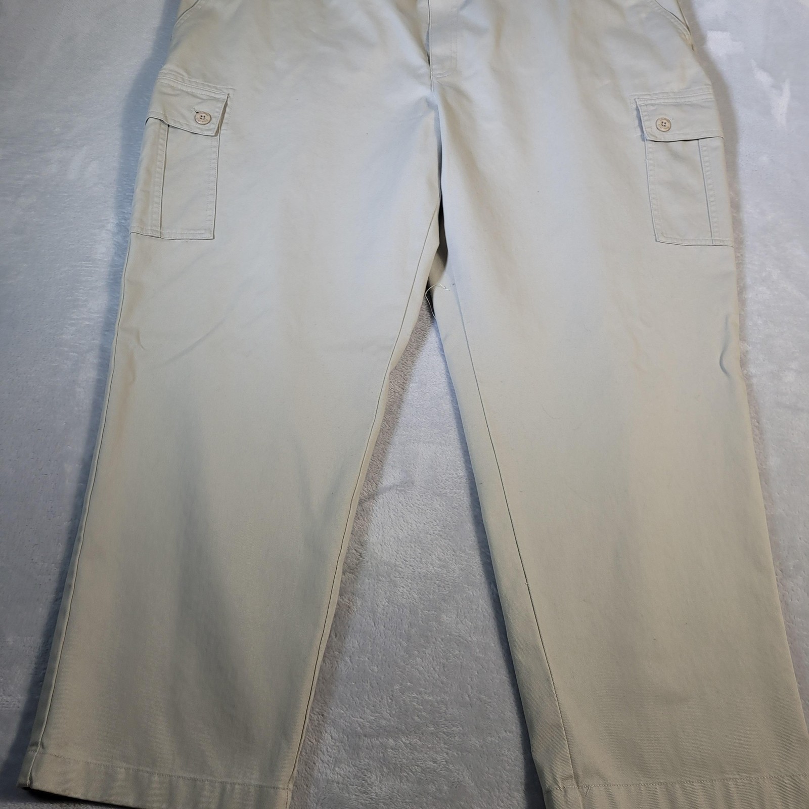 LL Bean Pants Mens 46×30 Beige Cargo Classic Fit Cotton Workwear Casual