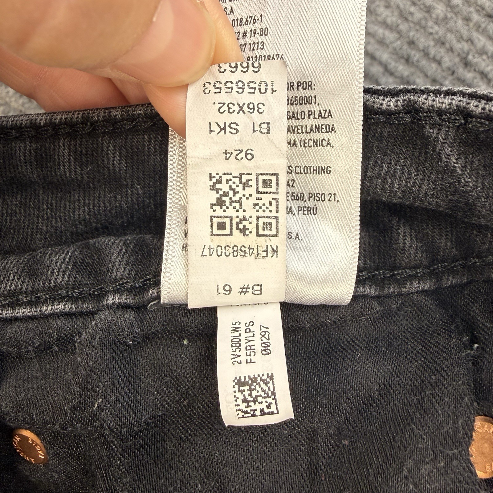 American Eagle AirFlex+ Athletic Skinny Jeans Men 36×32 Black Distressed Stretch
