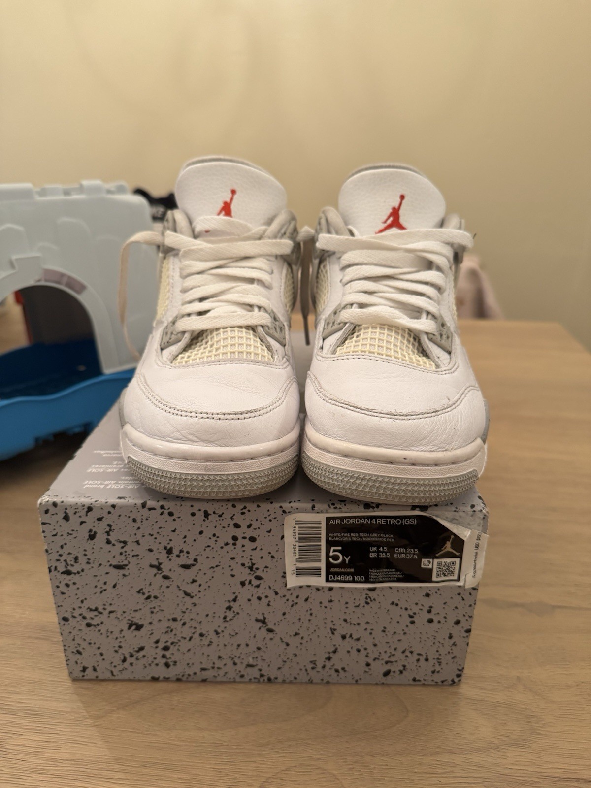 Jordan Air Jordan 4 Retro (GS) Kids Sneaker 5Y White/Gray DJ4699-100