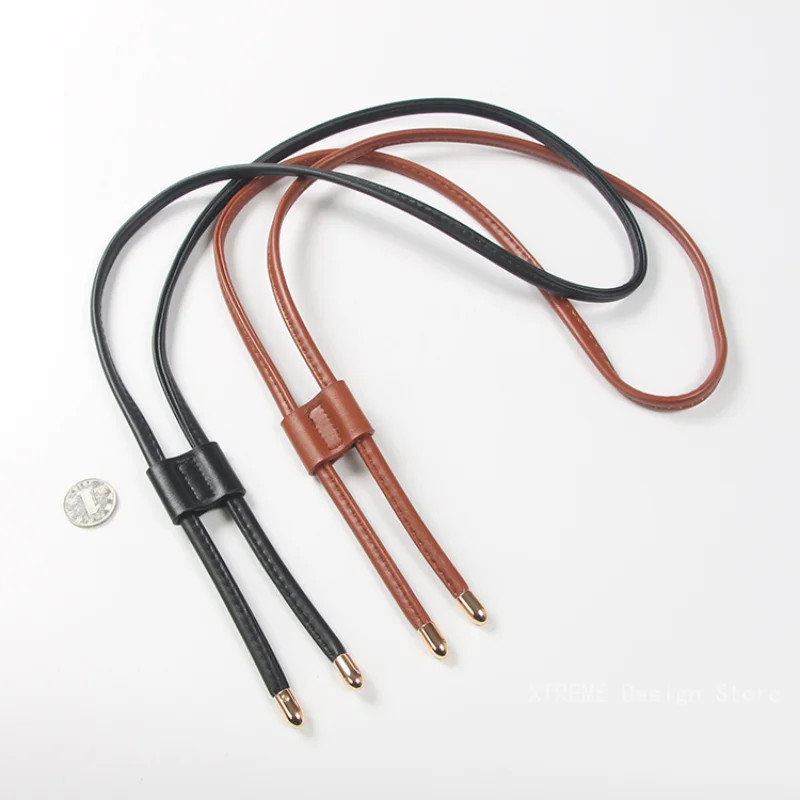 1Pcs PU Leather Drawstring Pull String Detachable Bucket Bag Strap Slide String