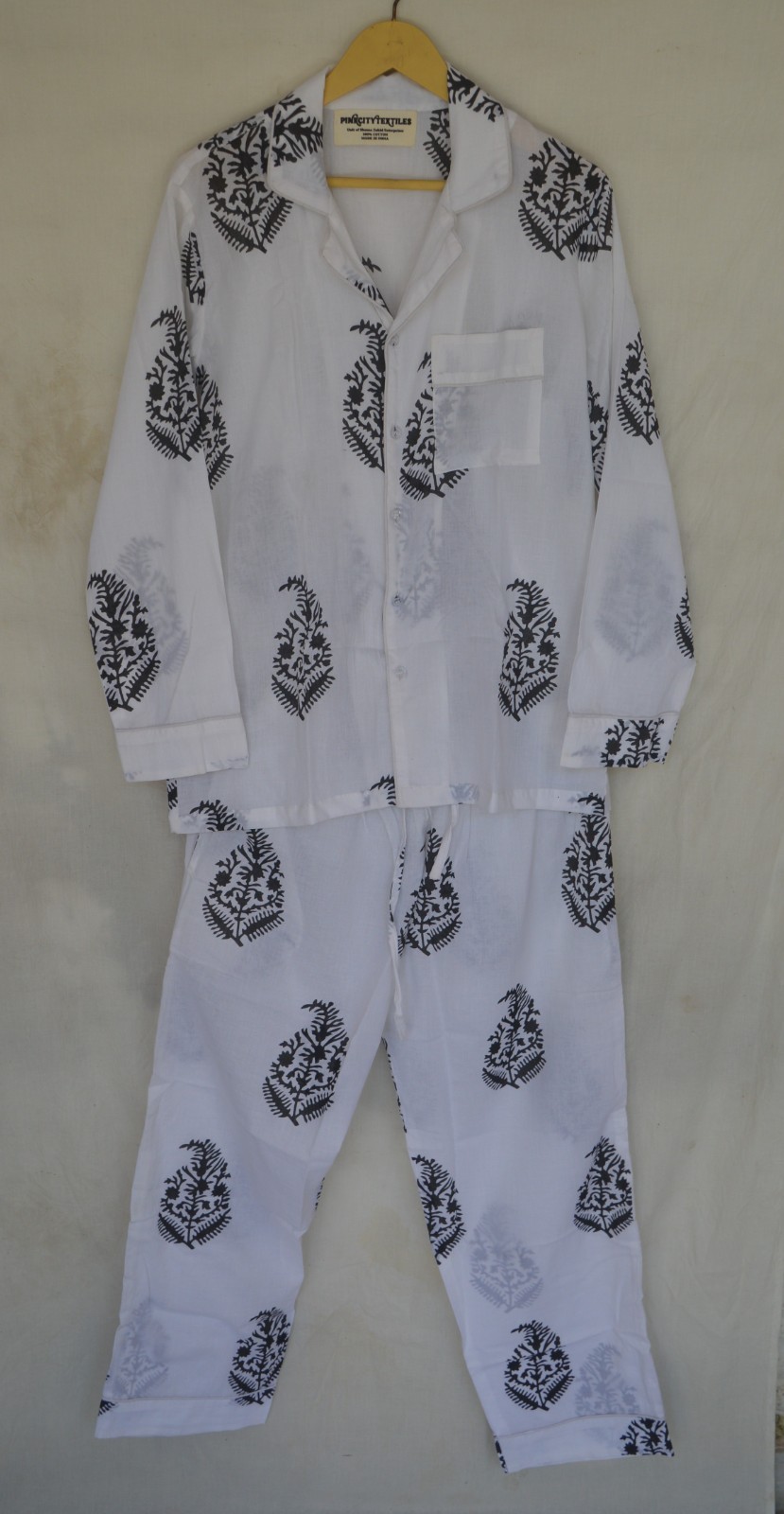 Large Size Unisex Pajama Set Hand Block 100%Cotton TARRIF FREE✅0% CHARGE PJ-44