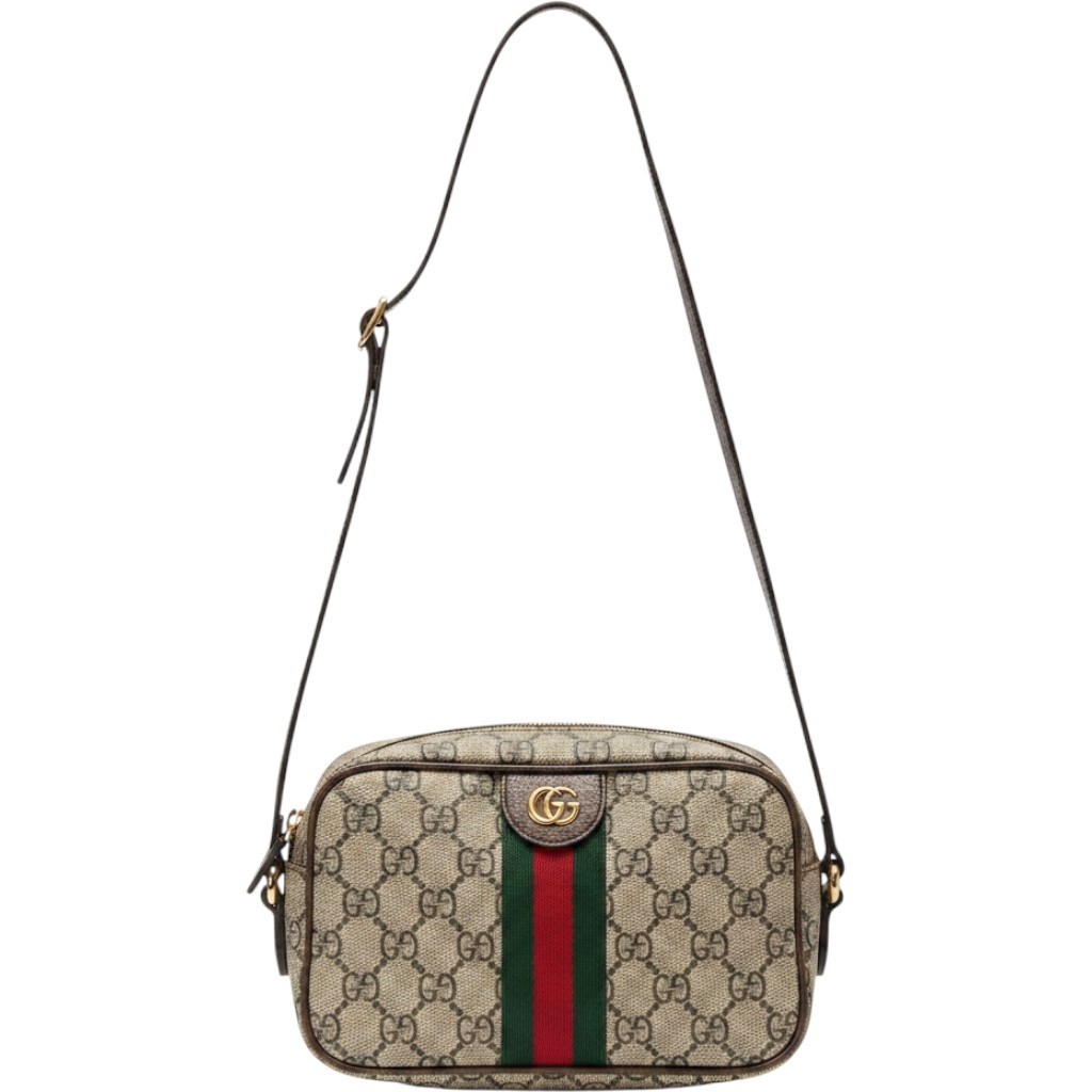 Gucci Ophidia GG Small Shoulder Bag Beige Ebony Canvas 517350