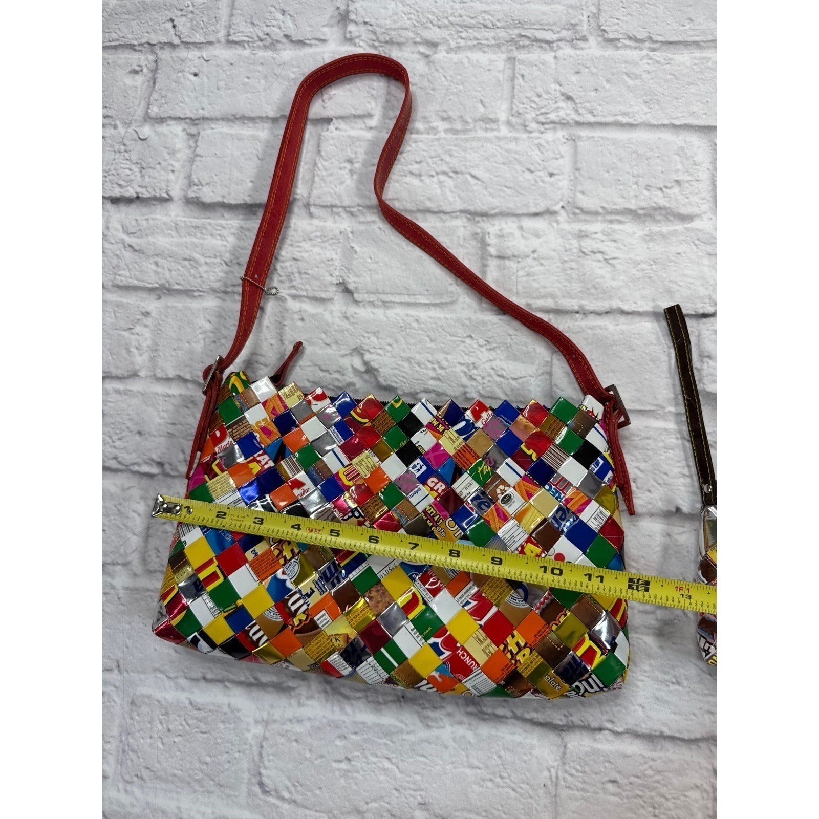 2 Nahui Ollin Recycled Wrapper Bags Set Medium Multi Excellent Woven Pop Y2K