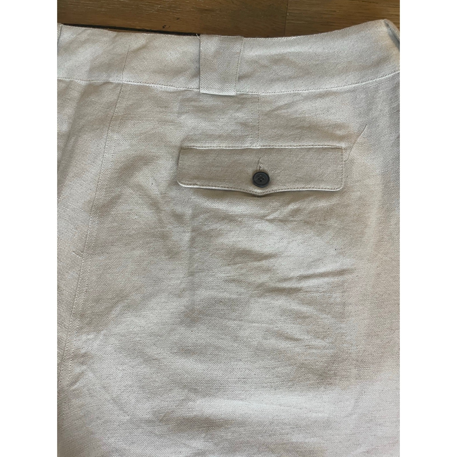 Mara Hoffman Jade High Waisted Pant in Off White Cotton/ Linen Blend Size 18