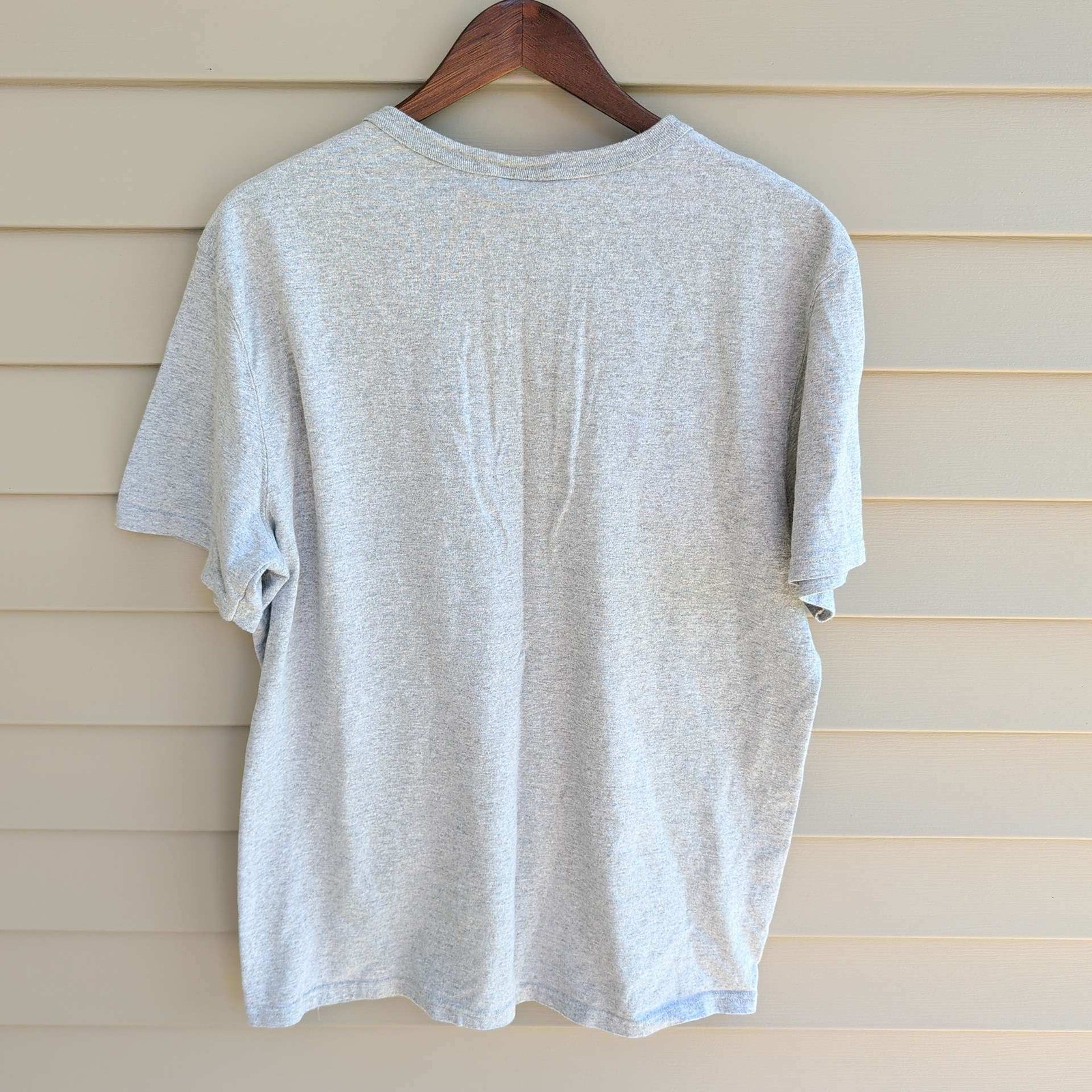 Champion T-Shirt Mens Large Gray Chenille Big C Logo Graphic Tee GT19