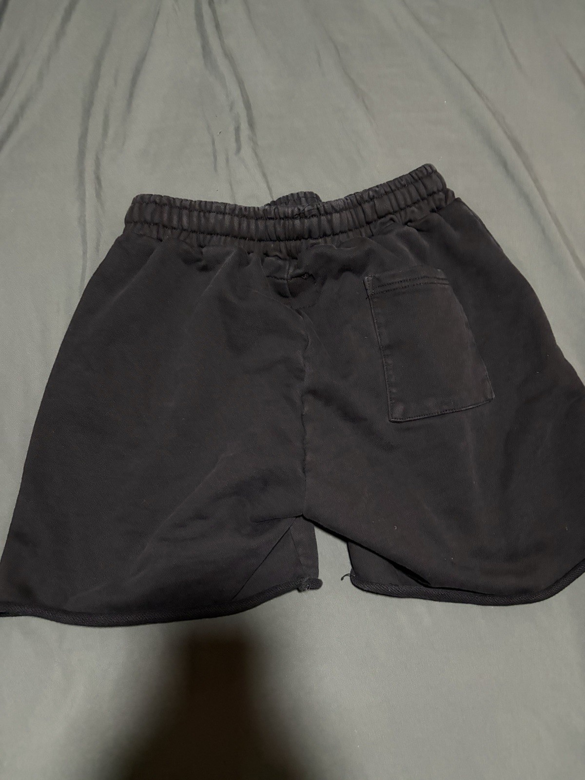 Sp5der Men’s Black Solid Sweat Shorts Size M Drawstring Elastic Waist Pockets