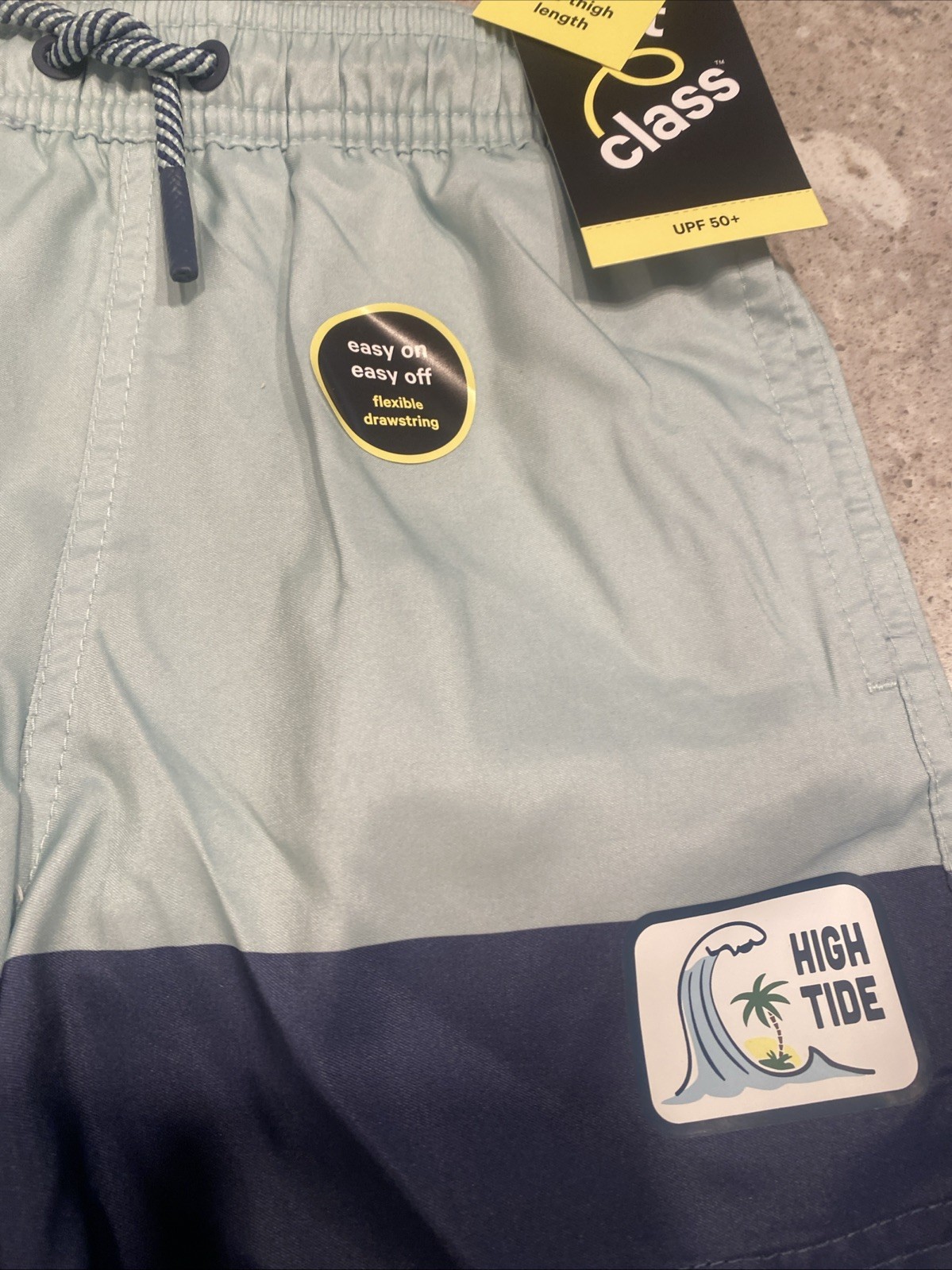 Art Class Boys Size S 6-7 Swim Trunks Mid-Thigh Length Pocket Inner Line UPF 50