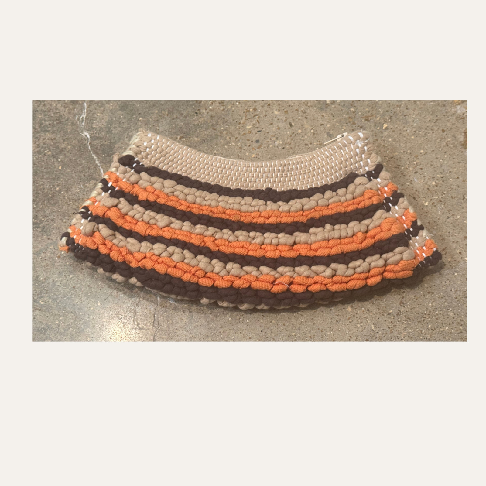 Jacobs by Marc Jacobs Woven Striped Clutch Bag Neutral Orange Brown