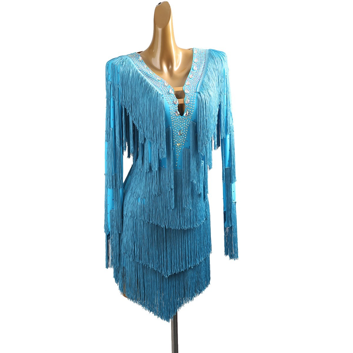 Latin Dance Dress Salsa Tango Cha cha Ballroom Rhinestone Competition Dress F992