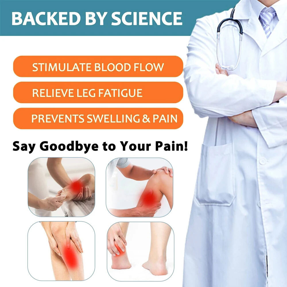 3 Pair Neuropathy Compression Socks For Unisex Calf High Solid Support Stockings
