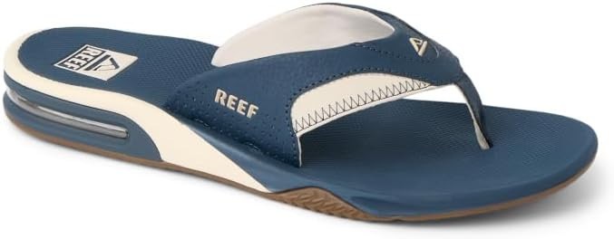 Man Reef Fanning Heel Air Cushioning Flip Flop Sandal CJ9043 Navy/Oat Brand New