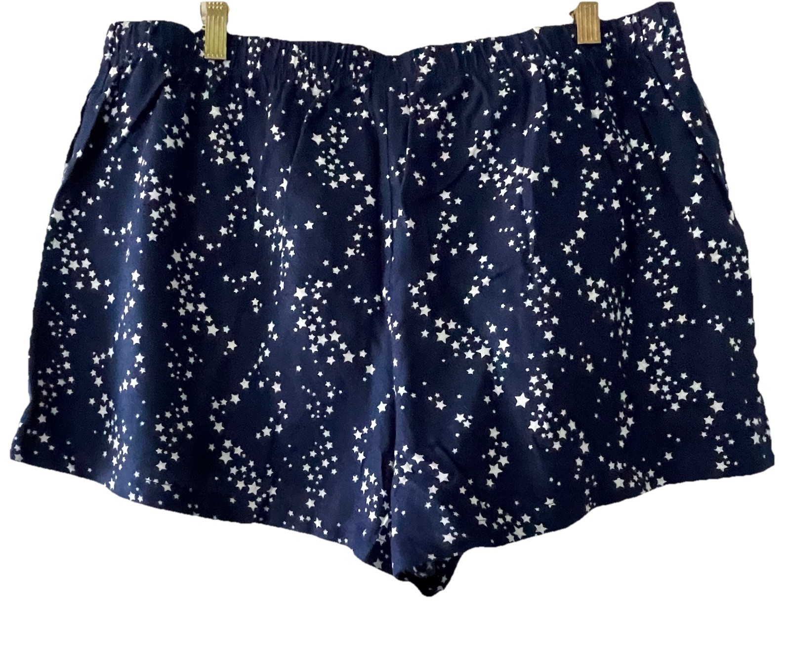 NWOT! Sonoma Women Size XL Navy Blue Stars Flannel Pajama Sleep Shorts Pockets
