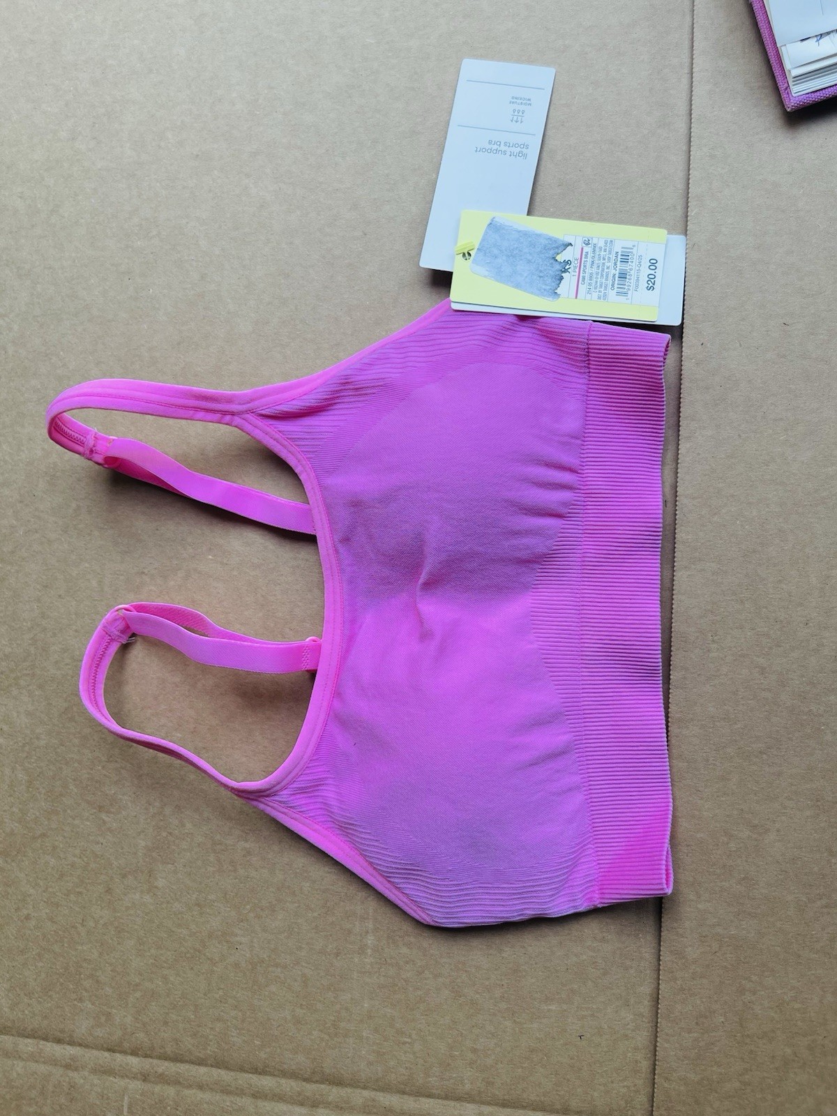 Sports Bra Wireless Light Support Pink Size xs