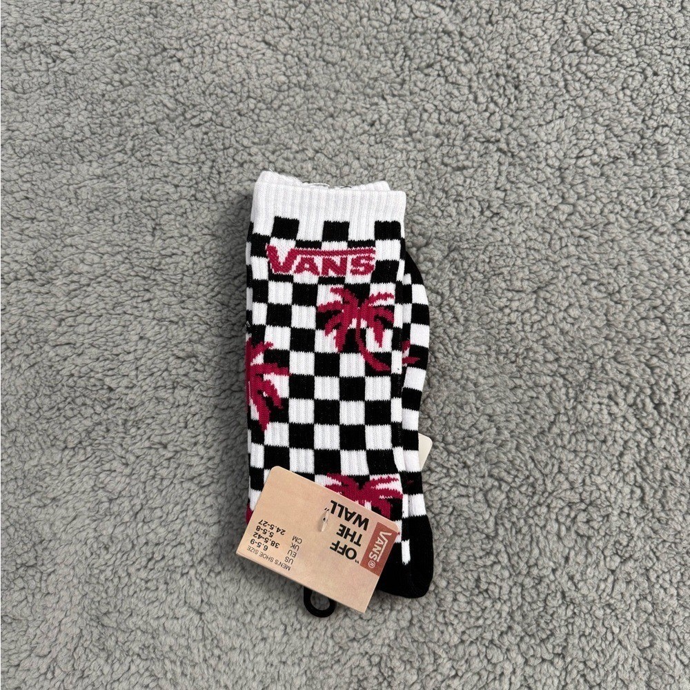 Vans Checkered Palm Tree Drop V Mens Womens 6.5-9 Black White Red Athletic Skate
