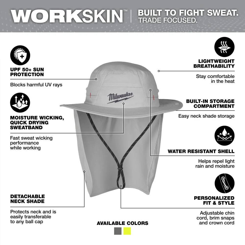 Milwaukee Workskin Sunshade Hat – Gray Sm