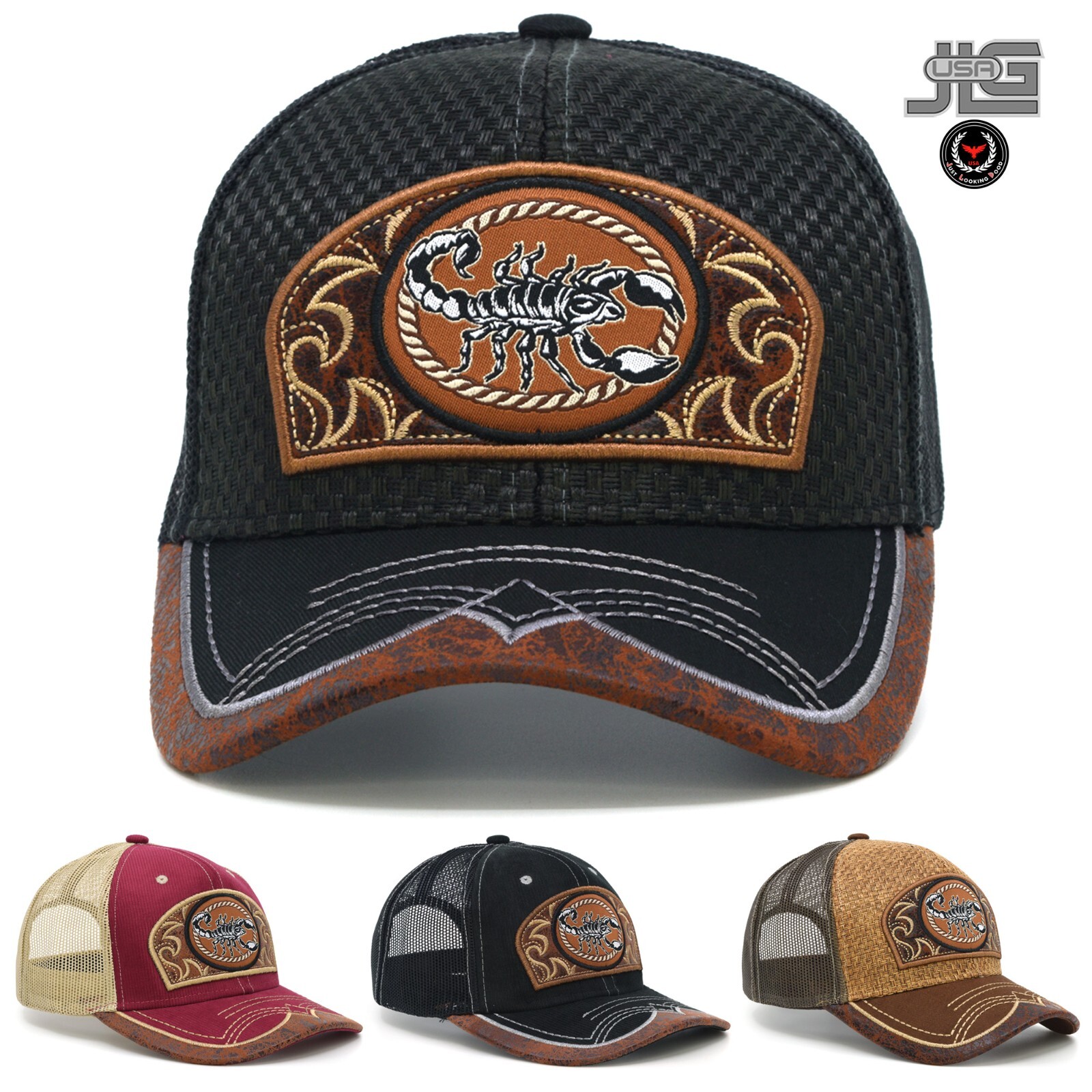 Scorpio Western New Mesh Back Trucker Hat TL Snapback Adjustable Baseball Cap