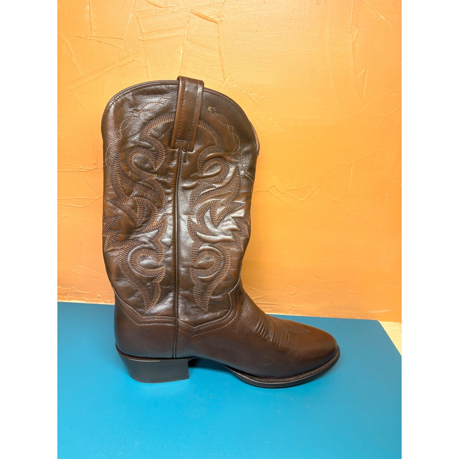 Dan Post Mens 8.5EW Antiqued Tan Round Toe Western Cowboy Boots DP2111R NEW