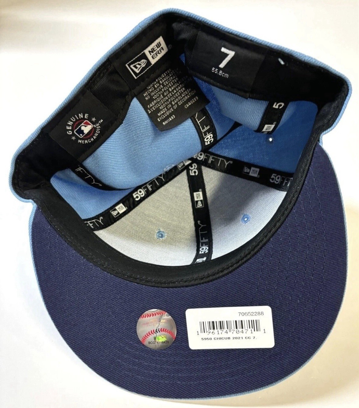 CHICAGO CUBS NEW ERA 59FIFTY CITY CONNECT FITTED HAT CAP LIGHT SKY BABY BLUE WOW