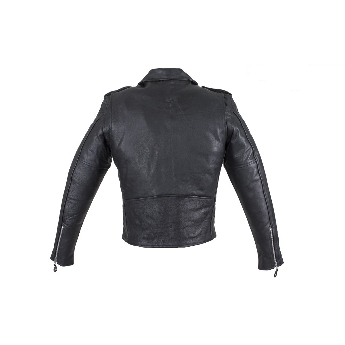 Mens Classic Black Belted Leather Motorcycle Biker Jacket