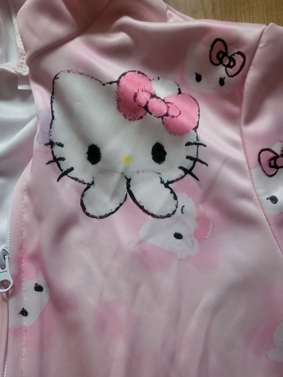 Pink Hello Kitty Zip Up Hoodie Size S Womens Sanrio Gyaru Kawaii Harajuku Y2k