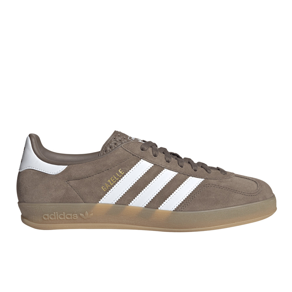 adidas Gazelle Indoor Lace Up Mens Brown, White Sneakers Casual Shoes JQ0175