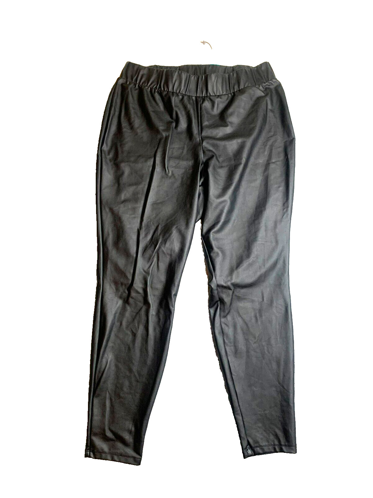 Torrid Pants Womens 2 (35×25) Black Pull On Faux Leather Nylon Spandex Stretch