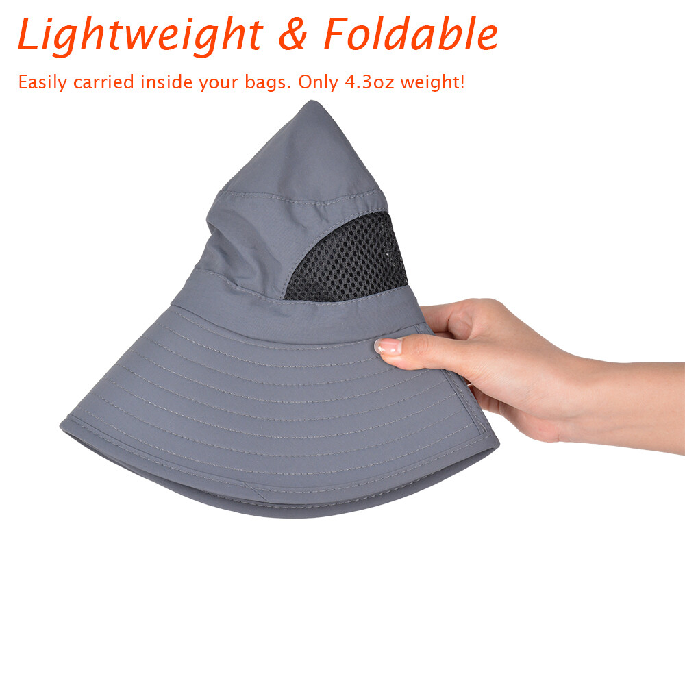 Wide Brim Sun Hat UV Protection Bucket Cap For Hiking Camping Fishing Safari