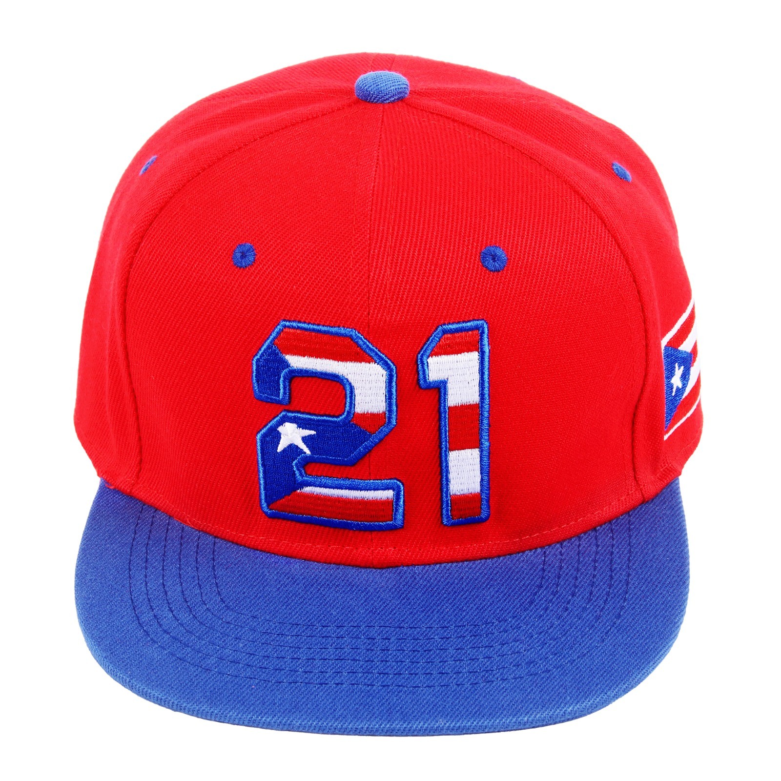 PR 3D Embroidered Baseball Cap Puerto Rico Flag Soft Crown Cotton Snapback Hat