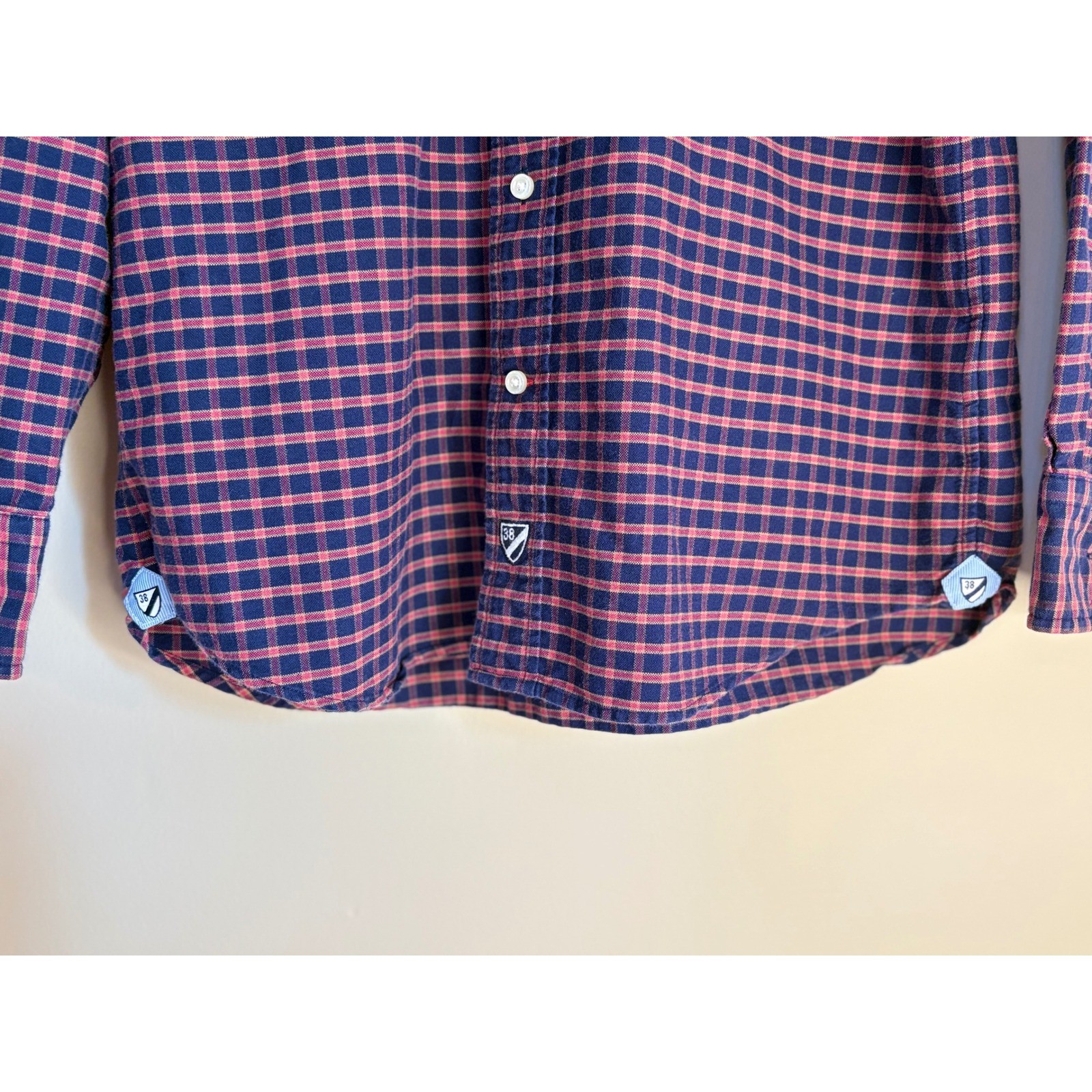 CREMIEUX CLASSICS Mens Button Down Shirt Plaid Long Sleeve Size S