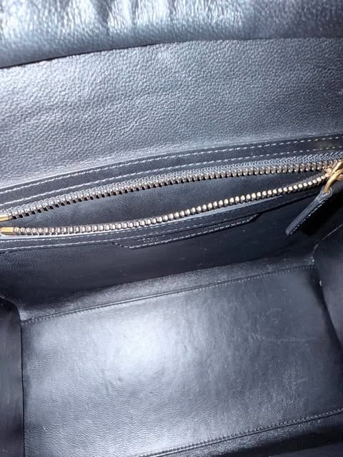 Authentic Celine Luggage Phantom Bag Handbag Black Mint Python Leather