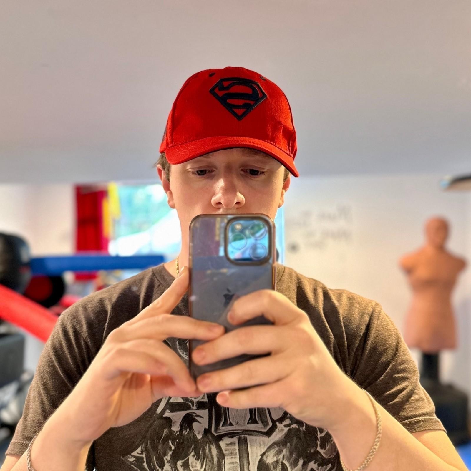 Superman Red Cap Trucker Hat Adjustable DC Comics Logo Embroidered Adult Size