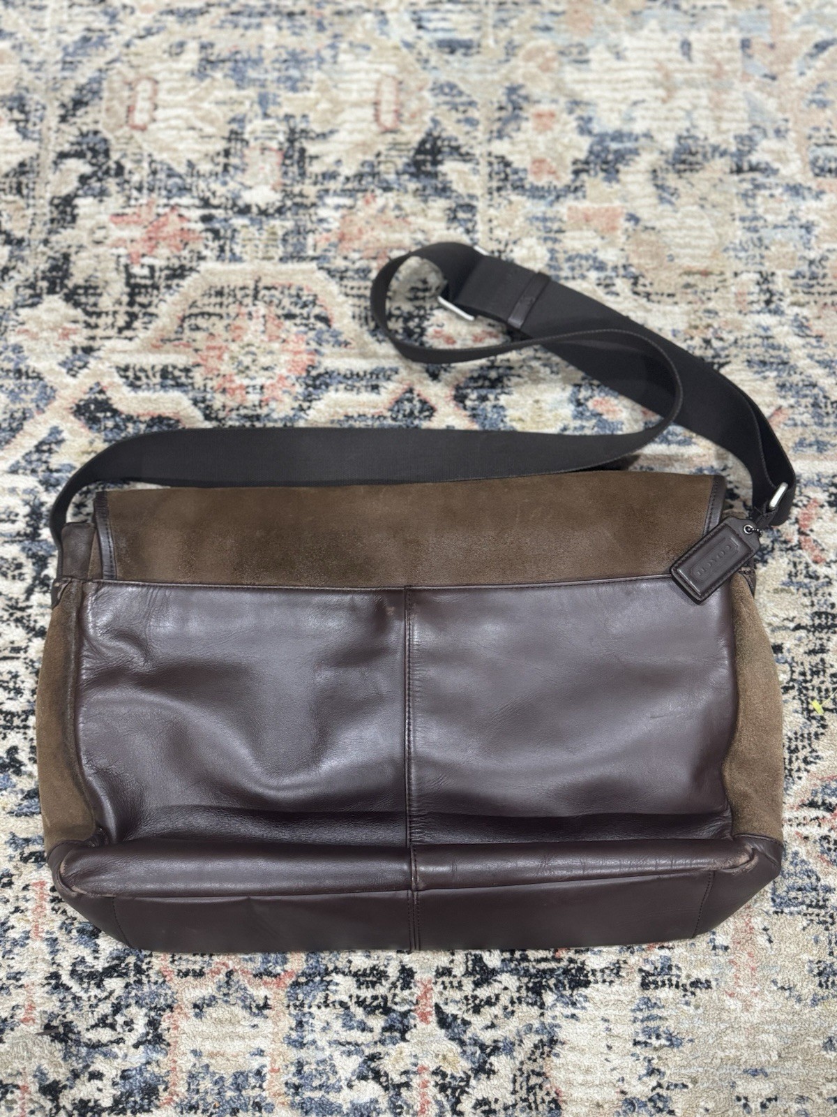 Coach Camden Brown Leather Suede Messenger Laptop Satchel Bag D1461-F71345